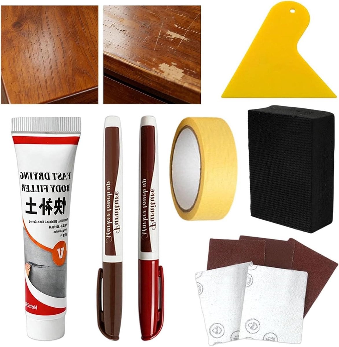 Houtstiften Kras Reparatie Meubelmarker Lakstift Bruin Tinten 25 g