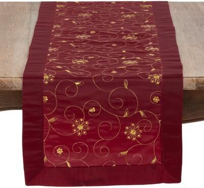 Saro Lifestyle Embroidered Table Runner With Sequined Design