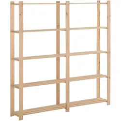 Helloshop26 - 5-stufiges Aufbewahrungsregal 170 x 28,5 x 170 cm Kiefernholz massiv 02_0000659