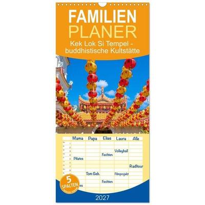 Familienplaner 2027 - Kek Lok Si Tempel - buddhistische Kultstätte mit 5 Spalten (Wandkalender, 21 x 45 cm) CALVENDO