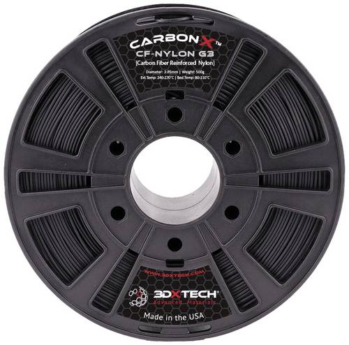 3D Xtech NYL3030500BK0 CarbonX CF Polyamid PA6 Filament PA (Polyamid) chemisch beständig 2.85mm 500g Schwarz 1St.