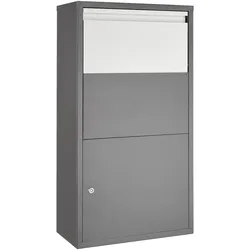 tectake Paketbox Fortress mit Sicherheitsklappe 44 x 22 x 82 cm  Anthrazit