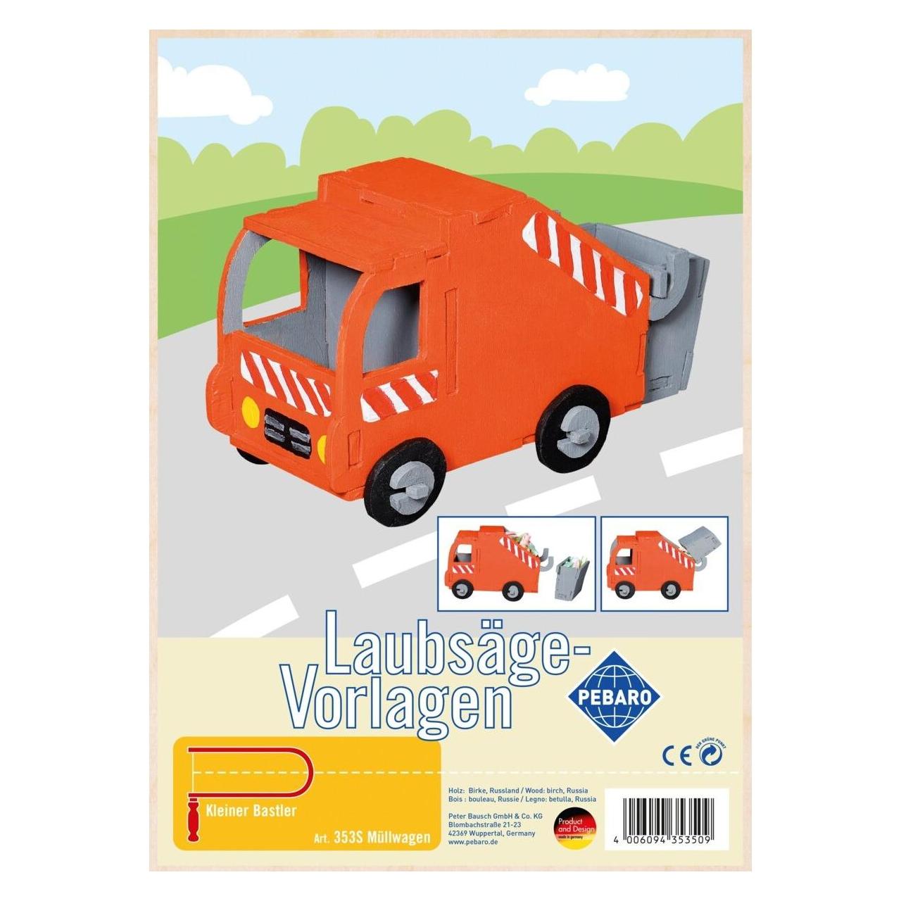 Pebaro Laubsägevorlage Müllwagen (041.353)
