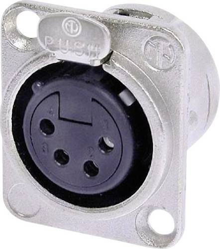 Neutrik NC4FD-L-1 XLR-Steckverbinder Flanschbuchse, Kontakte gerade Polzahl: 4 Silber 1St.