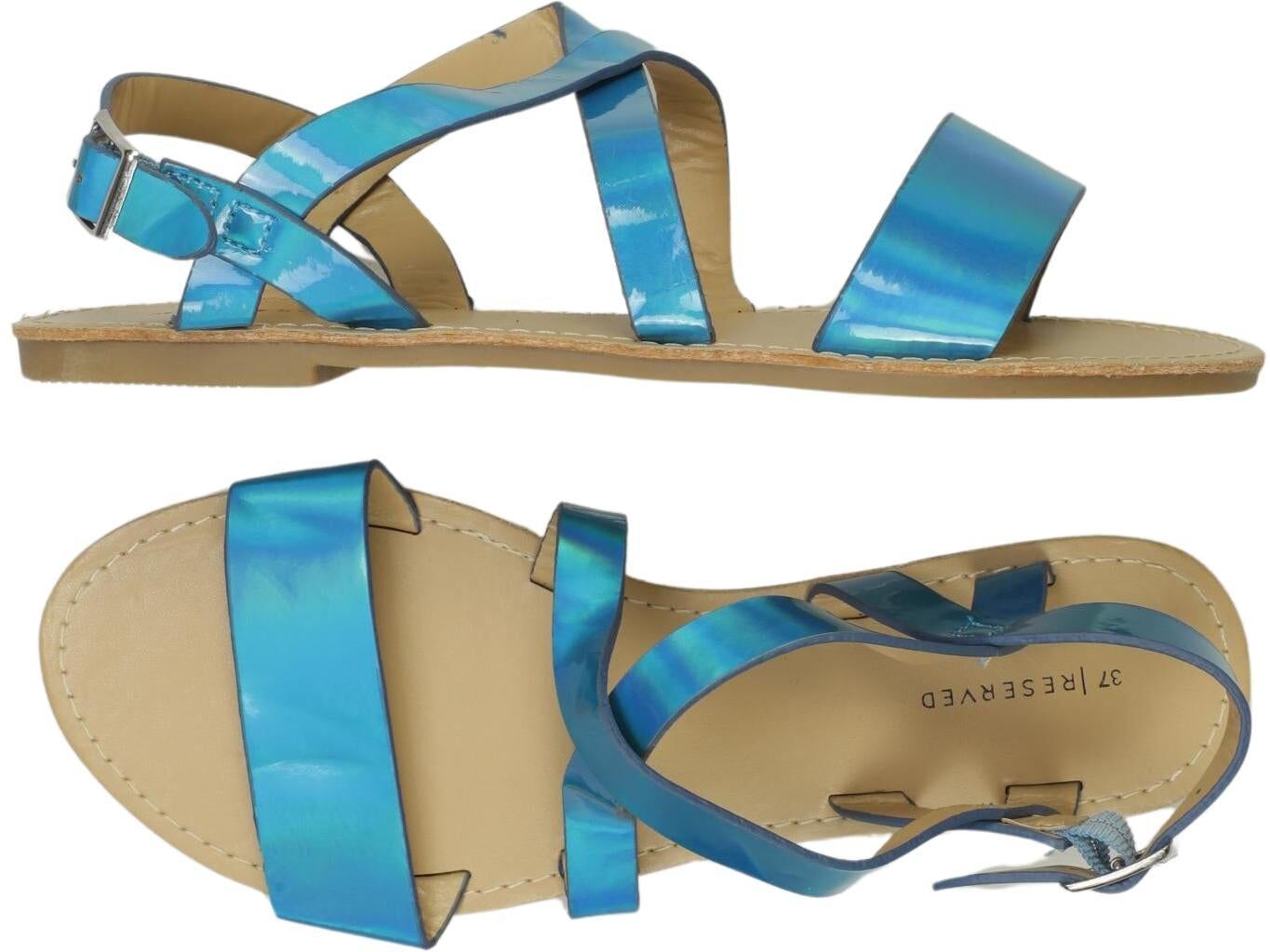 Reserved Damen Sandalen, Hellblau, Gr. EU 37, Kunstleder - Second Hand
