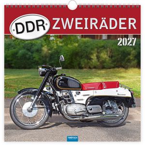 Trötsch Bildkalender 2027508, DDR-Zweiräder, Jahr 2027, Motiv: Motorräder, Spiralkalender, 30 x 30cm