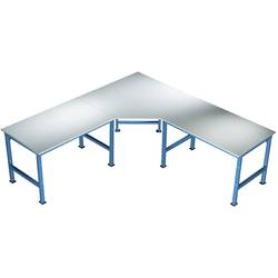 Manuflex AU0049.5012 Fünfeck-Verkettungselement UNIVERSAL mit PVC Dekor-Platte, für Tischtiefe = 800 mm Licht-Blau (RAL 5012)