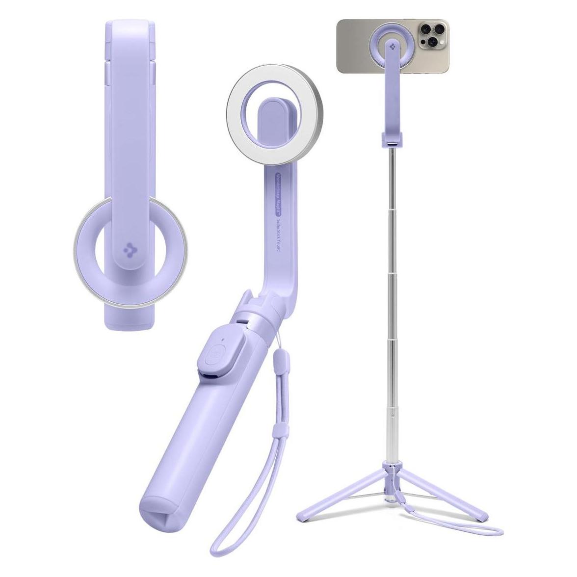 Spigen S571W MagSafe Bluetooth Selfie Stick with Tripod - Purple (26107-0)