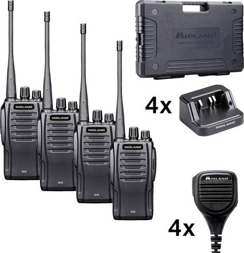 Midland D10 DMR 4er C1600.S4 PMR-Handfunkgerät 4er Set