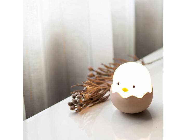 Tafellamp Eggy Egg, dimbaar, crème / amber, Kinderkamer, Kunststof, Tafellamp