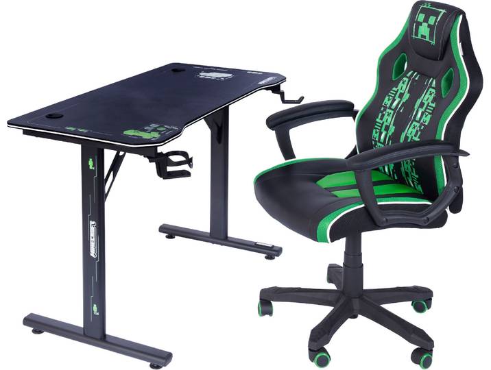Gamingtisch PHOENIX, schwarz (weiß, neutral), B:115cm H:74cm T:55cm, Tische, Gamingtisch
