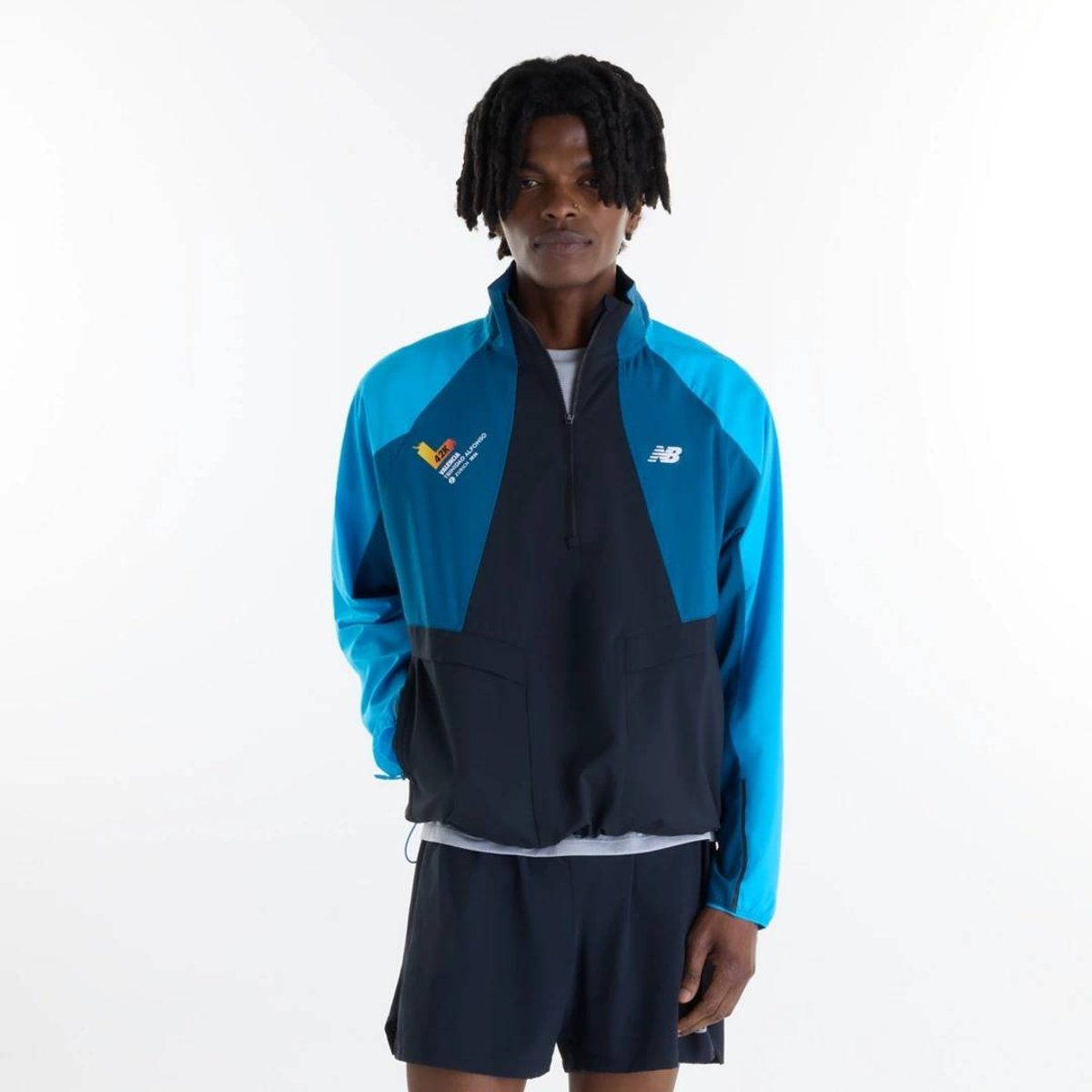 Casaco New Balance Valencia Marathon Training 2026 Azul Preto, Tamanho M Homem