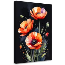 LEINWANDBILD, Rote Feldmohnblumen