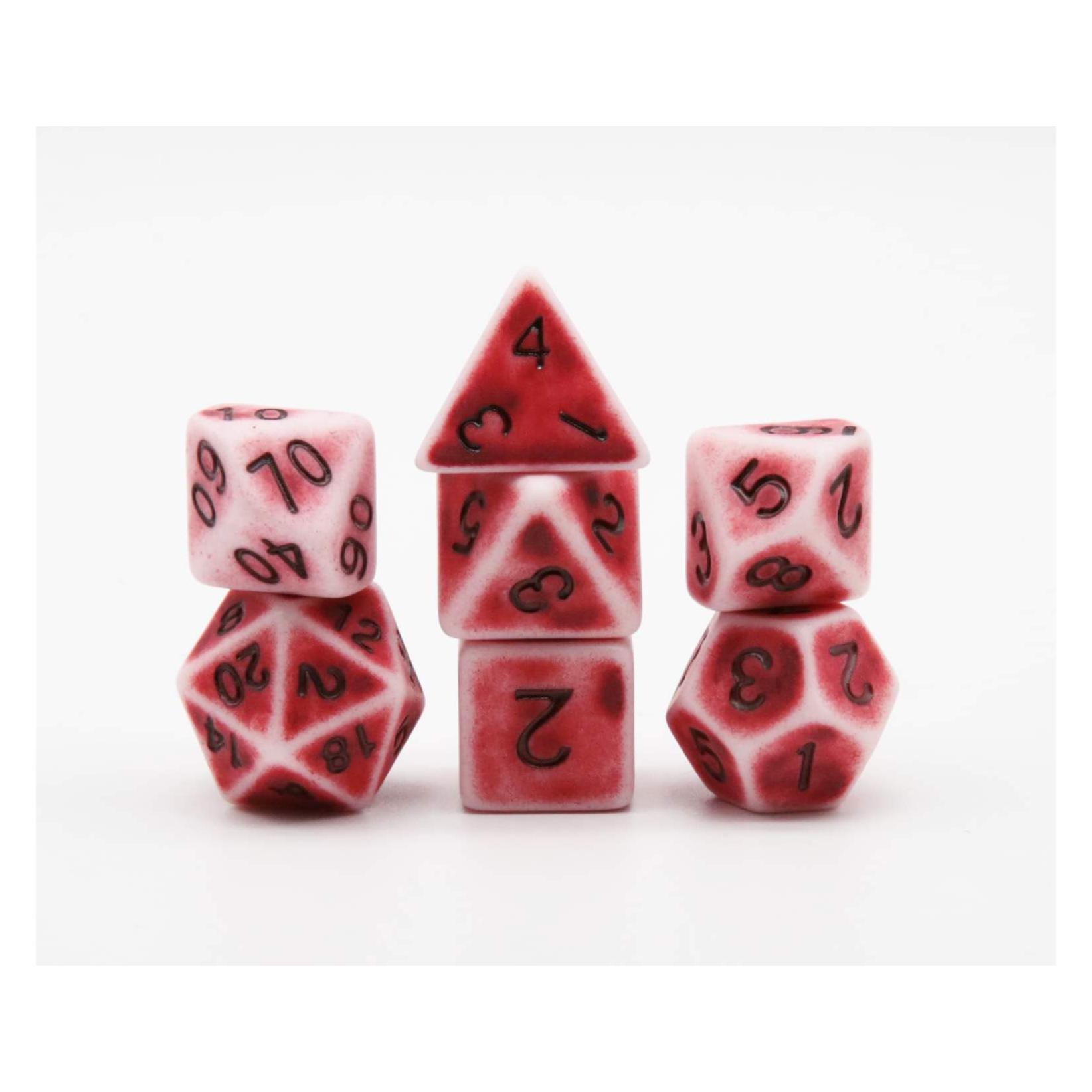 Dice4friends Würfelset Flintstone: Red (7) (DIC70767)