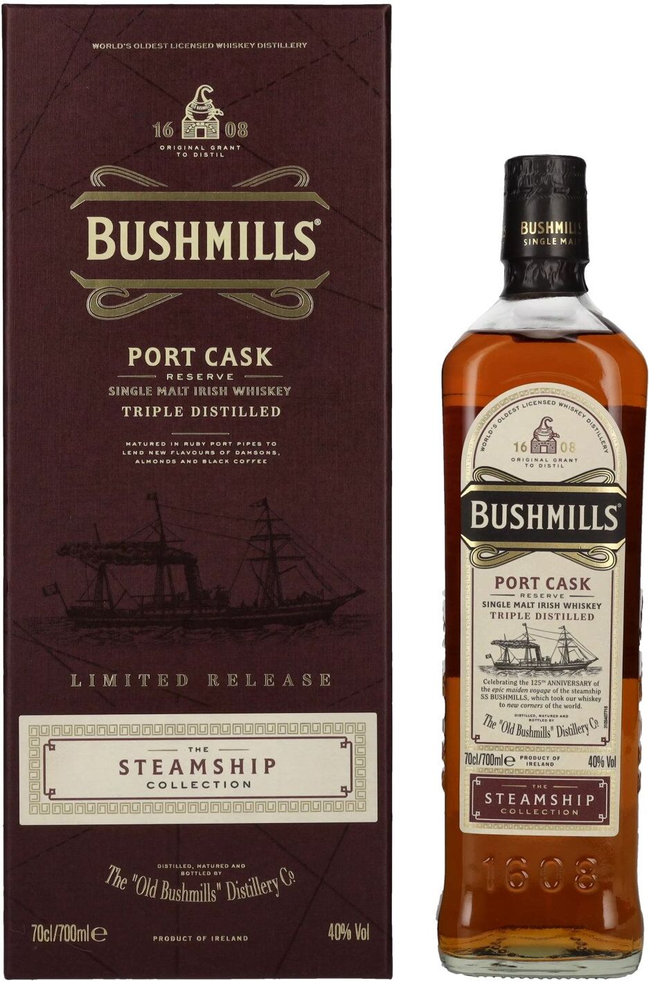 Bushmills PORT CASK Reserve The Steamship Collection 40% Vol. 0,7l in Geschenkbox