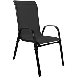 Mojawo Outdoorstuhl Gartenstuhl Stapelstuhl robust Metall Textilen Schwarz