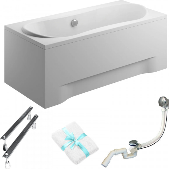 Aqua For You | Badewanne - Rechteckbadewanne Long - 180 X 80 Cm - Antibakterielle Beschichtung - Acryl - mit Verkleidung