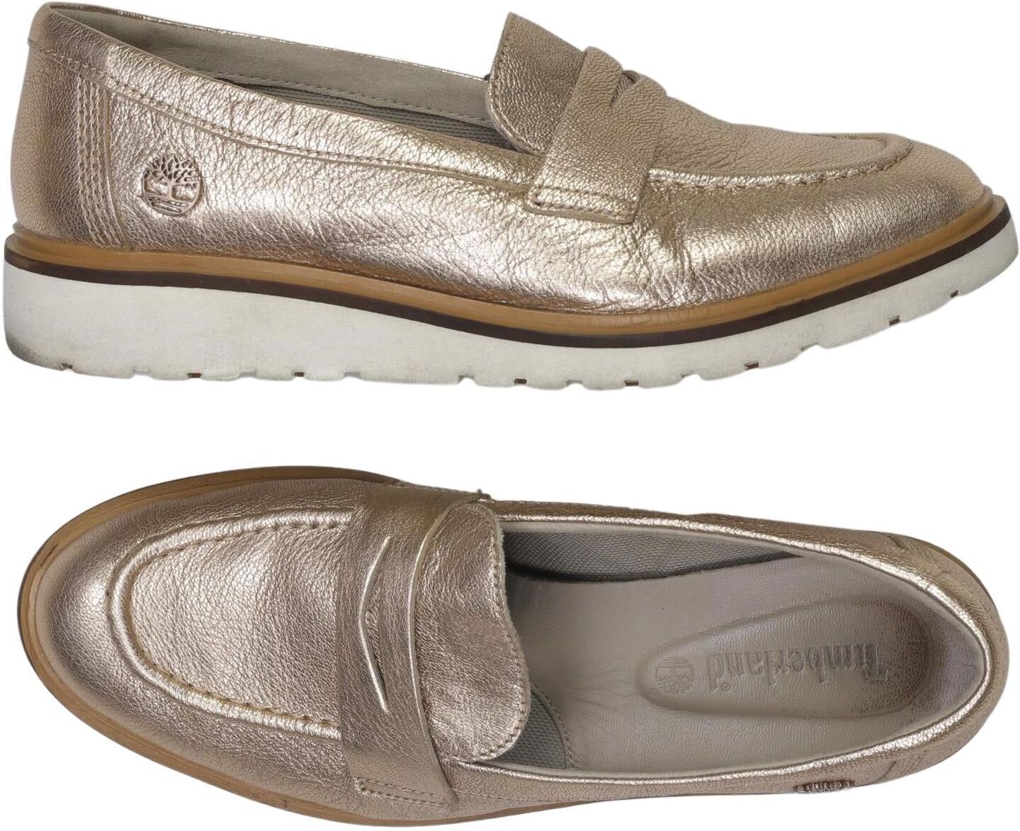 Timberland Damen Halbschuh, Gold, Gr. EU 38, Leder - Second Hand