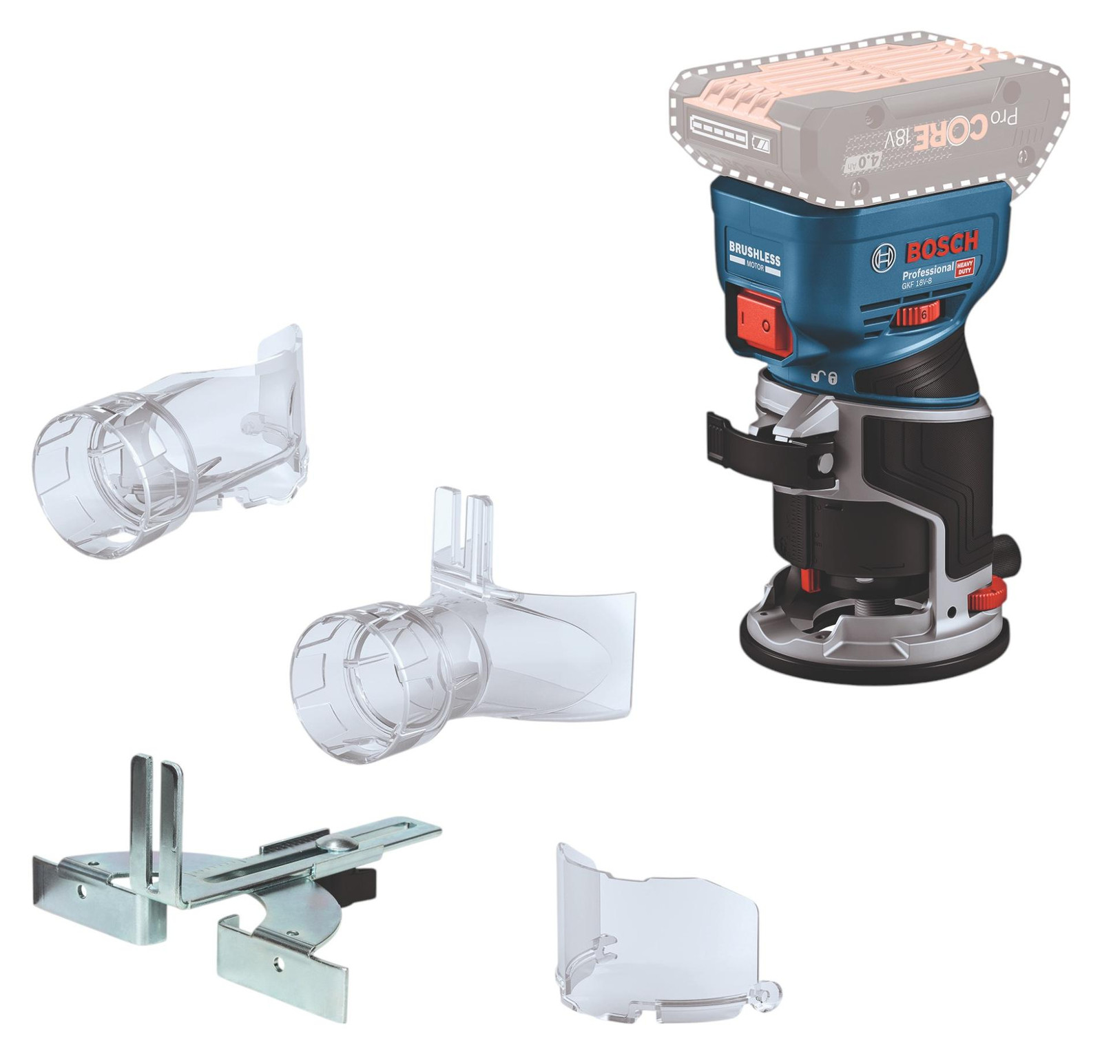 Bosch Professional GKF 18V-8 Akku-Kantenfräse 18,0 V, zonder accu