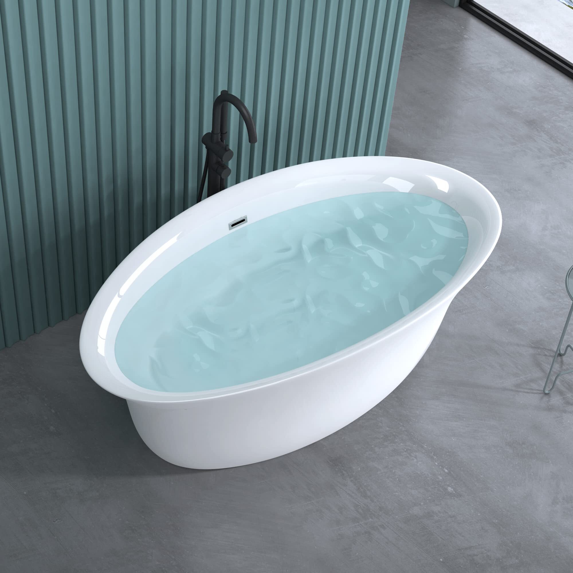 doporro freistehende Badewanne Vicenza543OA 170x88x65cm Ablaufgarnitur