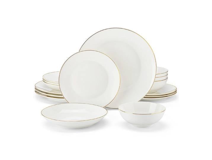MALACASA Geschirr-Set Tafelservice JERA Weiß Geschirr Set (16-tlg), 4 Personen, Porzellan