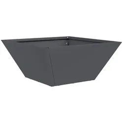 Helloshop26 - Moderner trapezförmiger Pflanzkübel zeitgenössisches Design 35 x 35 x 15 cm anthrazitfarbener Stahl
