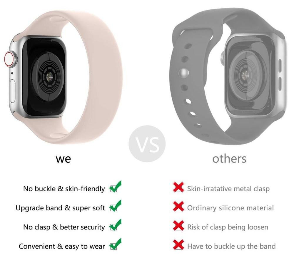 DrPhone SWB2 Smart Watch Bandje Rubber Roze voor Apple Watch 38mm en 40mm