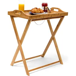 Relaxdays, Tablett, Tabletttisch Bambus