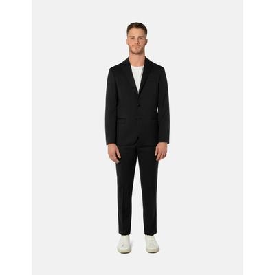 Anzug THOMAS GOODWIN "Anzug", Herren, Gr. 25, Untersetztgrößen, schwarz, 100% Wolle, unifarben, regular fit, Anzüge, im Modern-Fit