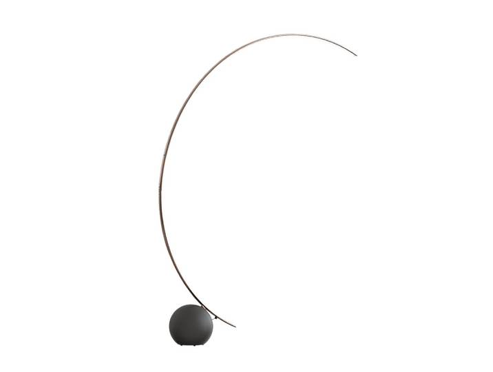 BONTEMPI lampadaire CIRCLE (Structure or rose et base ciment anthracite - Acier laqué et ciment)