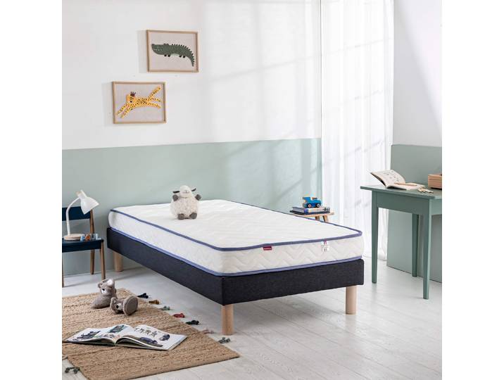 Ensemble sommier et matelas enfant 90x200 cm mousse ferme Merinos Sun