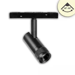 ISOLED LED Schienen-Strahler für für NV-Schienensystem TRACK48, 48V DC, 7W 3000K, fokussierbar 18°-60°, UGR<16, schwenkbar ISO-116269