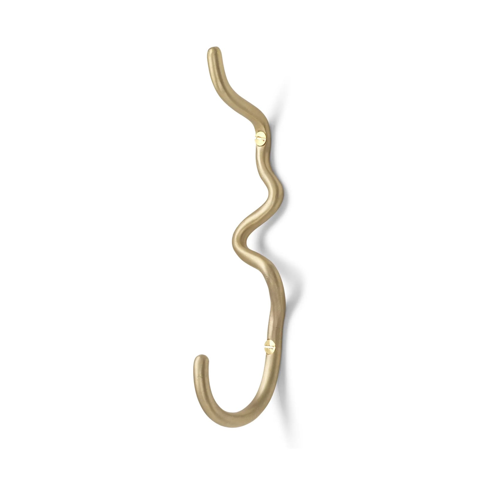 Ferm Living Curvature enkele haak Messing Gold