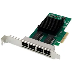 Digitus Netzwerkkarte 4Port RJ45 Intel I350 Server NIC (Mini PCI Express), Netzwerkkarte, Schwarz, Grün