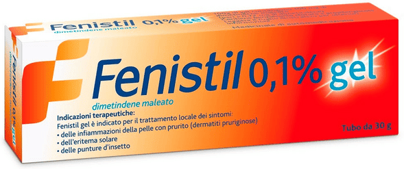 Fenistil Gel 0,1% per Prurito Punture di Insetto Eritema Solare Infiammazione della Pelle 30g