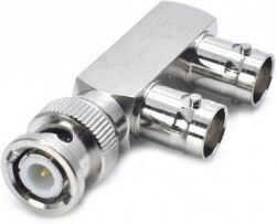 Ficha Adaptadora BNC Macho -> 2x BNC Femea