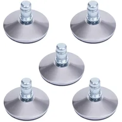 Mendler 5er-Set Bodengleiter HWC-K73 statt Rollen - fester Stand für Bürostuhl/Esszimmerstuhl, Fußgleiter, Ø 11mm ~ silber