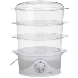 Adler Dampfgarer 9L, Dampfgarer + Reiskocher, Weiss