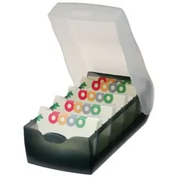 HAN Karteikartenbox Croco DIN A7 900 Karten Grau 12,5 x 24 x 8 cm