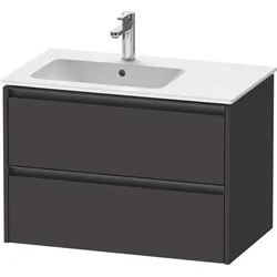Duravit Ketho.2 Waschtischunterbau wandhängend, 2 Schubkästen, 810x549x480mm, für ME by Starck Beckenposition links 234583, K25267080800000, Farbe: Graphit Supermatt Dekor