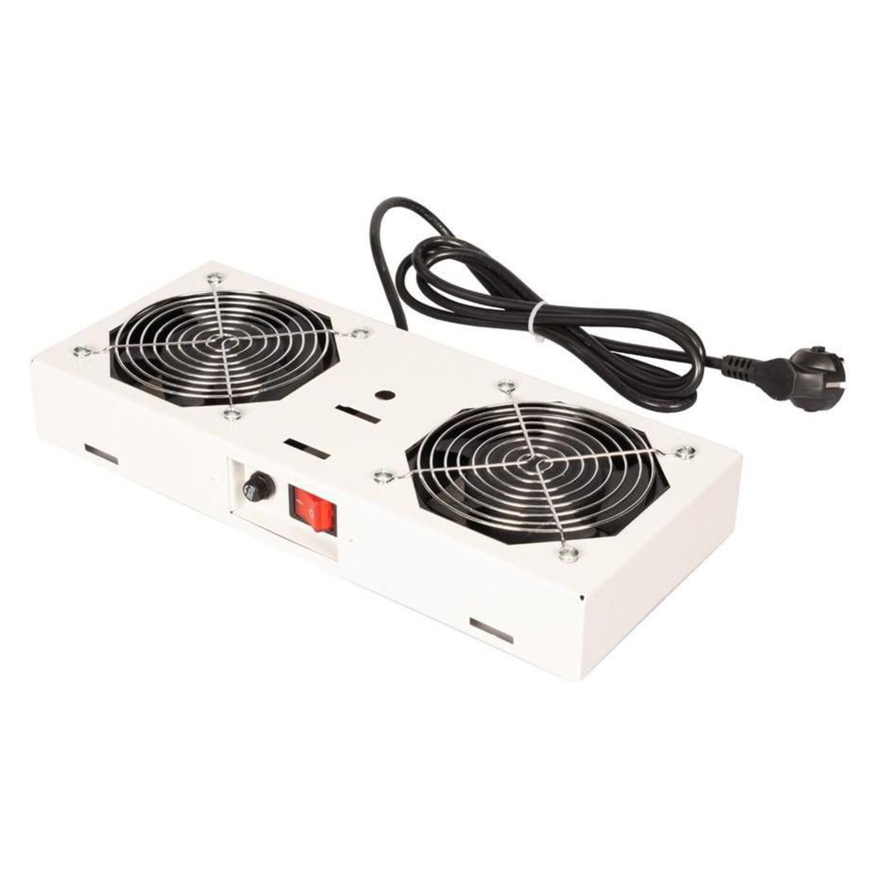 Roline fan unit 2 fans for 19-inch wall-mounted enclosures grey (26.21.0294)
