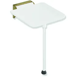 HEWI Klappsitz System 900, PVD, Gold gebürstet, 350x415 mm, Sitzhöhe 450-500 mm
