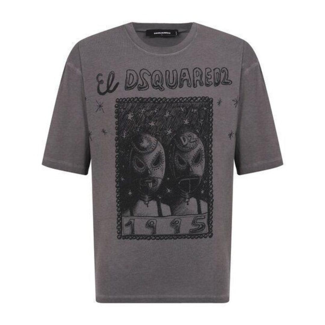 Dsquared2 El Dsquared2 Graphic Loose Fit T-shirt Anthrazitgrau