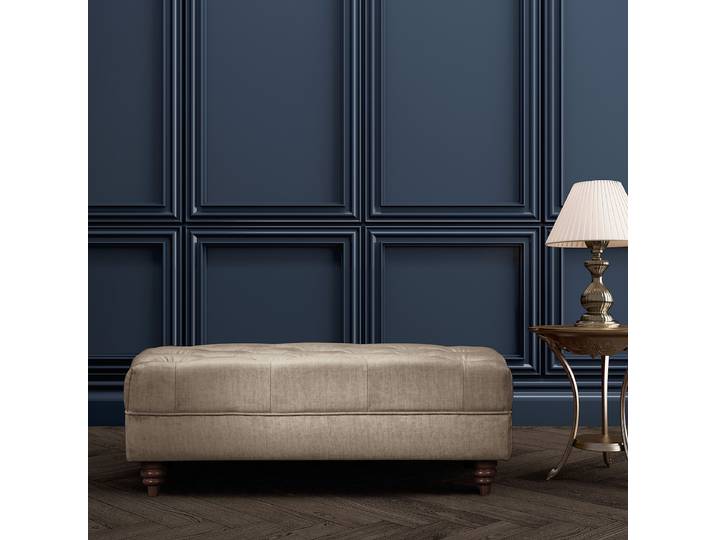 Repose-pieds capitonné 96 x 35 x 62cm Beige Microfibre Valeria: Taupe