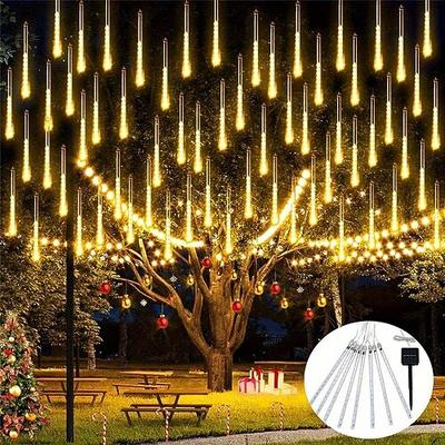 1stk Solar Meteorregen Licht 30cm 8 Röhren 192 LEDs Traufe Baumlichter für Baum Garten Dekoration
