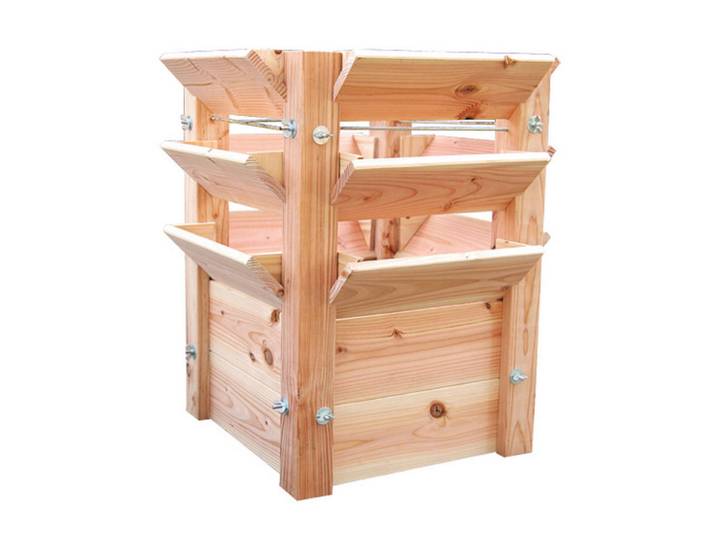 Hochbeet, Lärchefarben, Holz, Lärche, 250 l, 65x73x65 cm, Gartenzubehör, Hochbeete