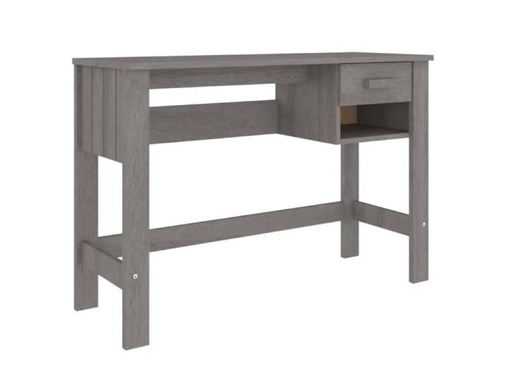 Mode Meuble bureau - vidaxl - Bureau HAMAR Gris clair 110x40x75 cm Bois massif de pin - pour maison N1B12242