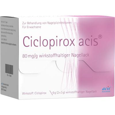 Ciclopirox acis 80 mg/g wirkstoffhalt.Nagellack 6 g Wirkstoffhaltiger Nagellack
