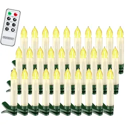 MONZANA® 30x LED Weihnachtsbaumkerzen Kabellos Fernbedienung Warmweiß Weihnachtskerzen Christbaumkerzen Tannenbaumkerzen