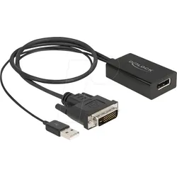 DELOCK 63189 - DVI 24+1 Stecker auf DP 1.2 Buchse, HDR, 0,5 m